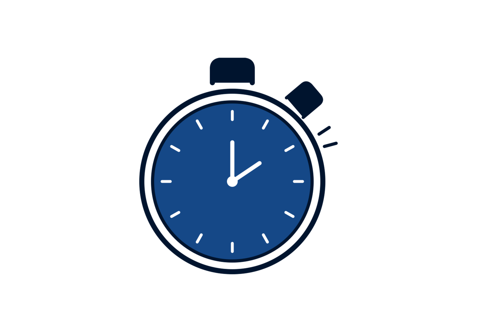 Getekende stopwatch als symbool voor de afgesproken aankomsttijd