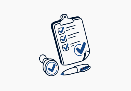 Getekende checklist voor de inventarisatie